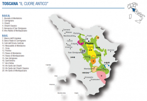 Mapa Toskánska